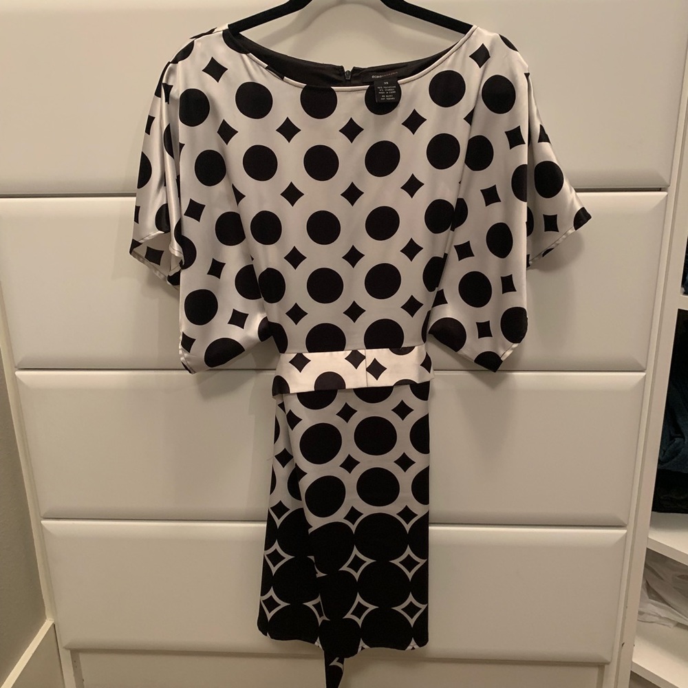 BCBG MaxAzria Black and White Silk Dress